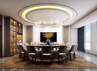 现代餐厅包厢3D模型下载